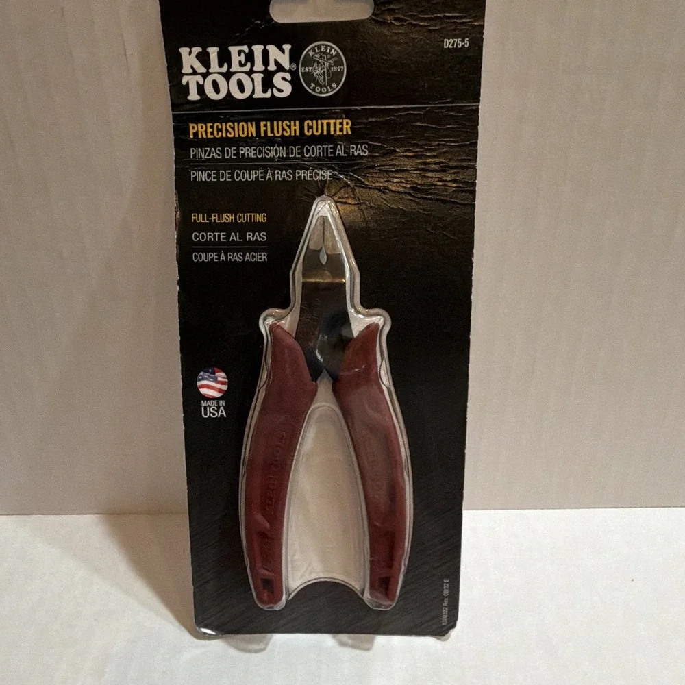 Klein Tools D275-5 5in Precision Flush Cutter Full-Flush Heat Treated Red